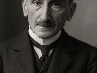 Henri Bergson (1859-1941) : La philosophie de la durée et de l'élan vital 160 Portrait imaginaire d'Henri Bergson, philosophe français, penseur de la durée et de l'élan vital, prix Nobel de littérature