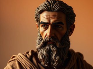 Protagoras d'Abdère (vers 490-420 av. J.-C.) : Le père du relativisme et maître de l'art oratoire 295 Portrait imaginaire du philosophe sophiste Protagoras d'Abdère, théoricien du relativisme et maître de rhétorique - image fictive ne représentant pas le personnage historique réel.