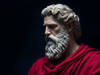 Antisthène d'Athènes (vers 445-365 av. J.-C.) : Fondateur du cynisme et maître de l'autarcie 44 Portrait imaginaire du philosophe grec Antisthène d'Athènes, fondateur de l'école cynique et disciple de Socrate. Cette image est fictive et ne représente pas le personnage historique réel.