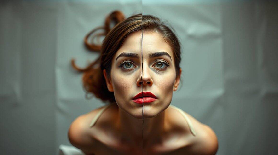 Pexels photo of a woman with split face makeup, symbolizing duality and self-reflection, emphasizing themes of identity and inner conflict. Ideal for articles on psychology, self-awareness, and personal development.