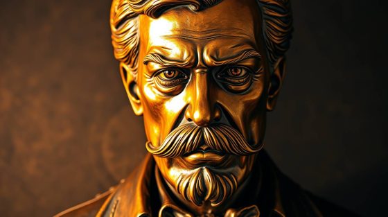 Portrait imaginaire du philosophe allemand Friedrich Nietzsche, penseur de la volonté de puissance et critique de la morale traditionnelle. Cette image est fictive et ne représente pas le personnage historique réel.