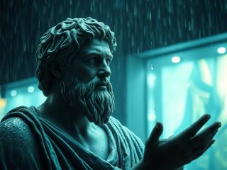 Plotin (vers 205-270) : L'architecte de la philosophie néoplatonicienne 291 Portrait imaginaire du philosophe néoplatonicien Plotin, figure majeure de la philosophie antique tardive - image fictive ne représentant pas le personnage historique réel.