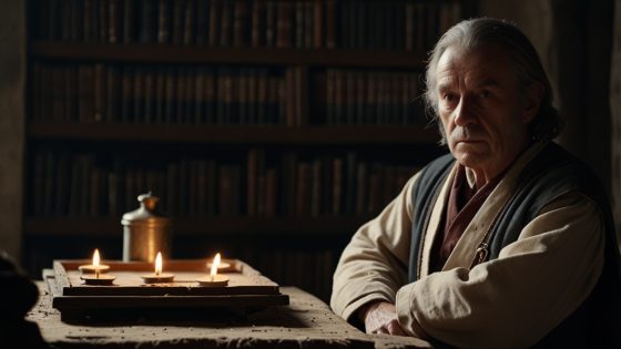 Portrait fictif de Jean Scot Érigène, philosophe et théologien irlandais de l'époque carolingienne, penseur de la synthèse entre raison et foi