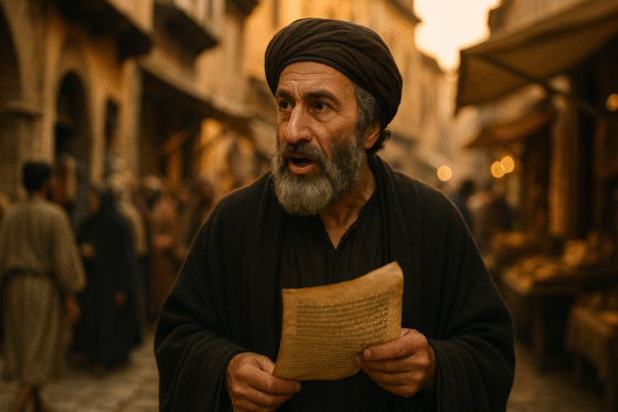 Portrait imaginaire d'Abraham ibn Ezra, philosophe et exégète juif médiéval - cette image fictive ne représente pas le personnage réel