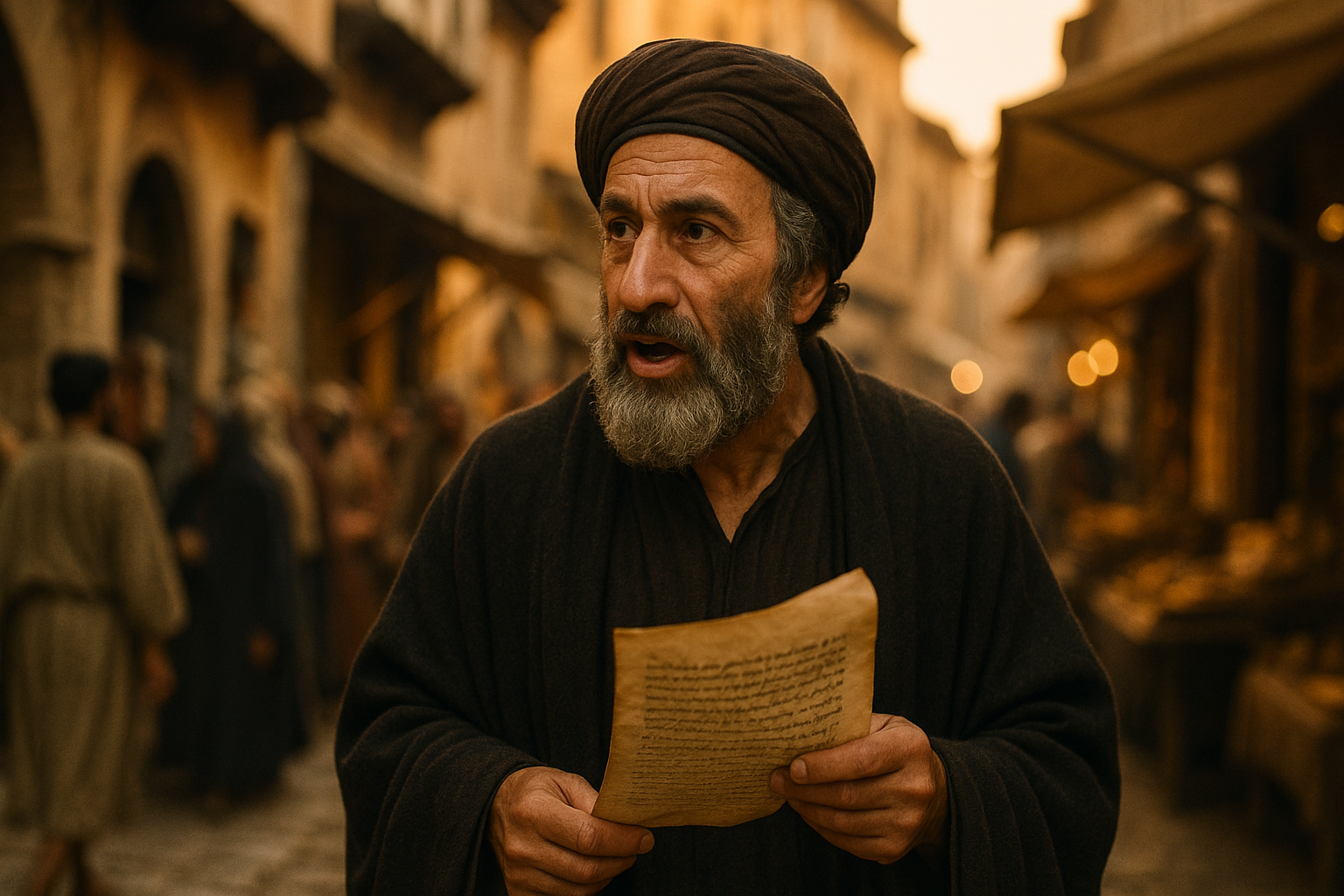 Portrait imaginaire d'Abraham ibn Ezra, philosophe et exégète juif médiéval - cette image fictive ne représente pas le personnage réel