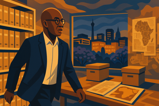 Portrait imaginaire d'Achille Mbembe, philosophe et théoricien politique camerounais - cette image fictive ne représente pas le personnage réel