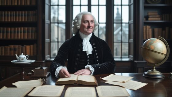 Image fictive d’Adam Smith, précisant qu’elle ne le représente pas réellement