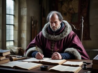 Alain Chartier (v. 1385 – v. 1430) : La conscience morale et politique du royaume de France 26 Image fictive d’Alain Chartier, précisant qu’elle ne le représente pas réellement