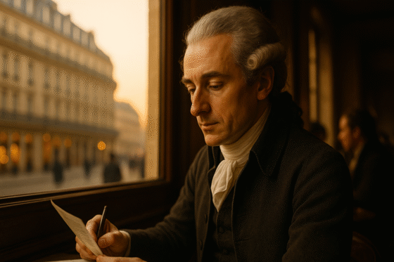Image fictive et imaginaire de Nicolas de Condorcet, philosophe des Lumières, ne représentant pas le personnage historique réel