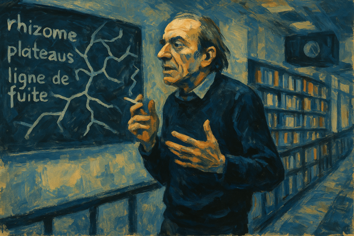 Portrait imaginaire de Gilles Deleuze, philosophe français du XXe siècle - cette image fictive ne représente pas le philosophe réel