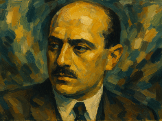 Portrait imaginaire de Hans Kelsen, juriste et philosophe du droit autrichien. Cette image fictive ne représente pas réellement le personnage.