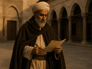 Ibn Khaldûn (1332-1406) : le fondateur de la science historique et sociale 167 Portrait imaginaire d'Ibn Khaldûn, historien et sociologue arabo-musulman fondateur de la science sociale - image fictive ne représentant pas le personnage réel