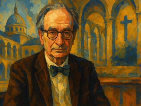 Portrait imaginaire de Jean-Luc Marion, philosophe et phénoménologue français contemporain - cette représentation fictive ne constitue pas une image réelle du philosophe