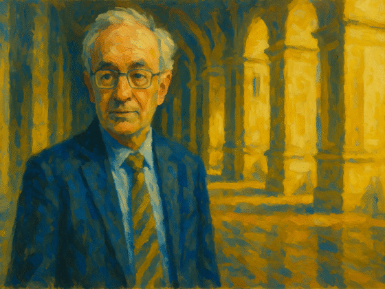 Portrait imaginaire de John Finnis, philosophe du droit australien. Cette image fictive ne représente pas réellement le personnage.
