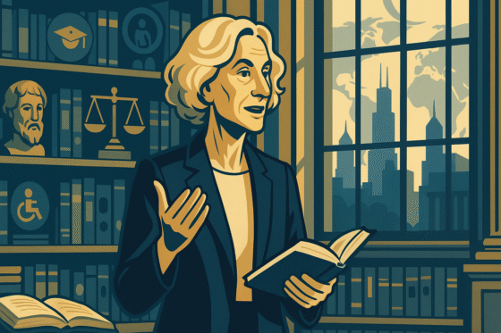 Image fictive et imaginaire de Martha Nussbaum, philosophe américaine contemporaine, ne représentant pas la personne réelle