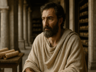 Porphyre de Tyr (c. 234 – c. 305) : Le défenseur de l'Un et l'architecte de la logique 293 Porphyre de Tyr, basé sur sa biographie philosophique, dans une image conceptuelle imaginaire et non une représentation réelle.