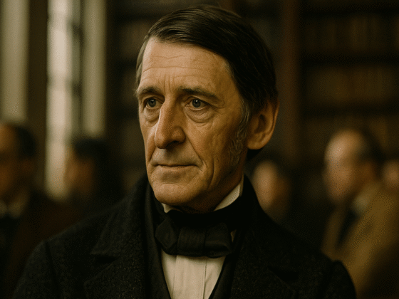 Ralph Waldo Emerson, basé sur le sujet de l'article, et précisant que l'image est imaginaire et non une représentation réelle.