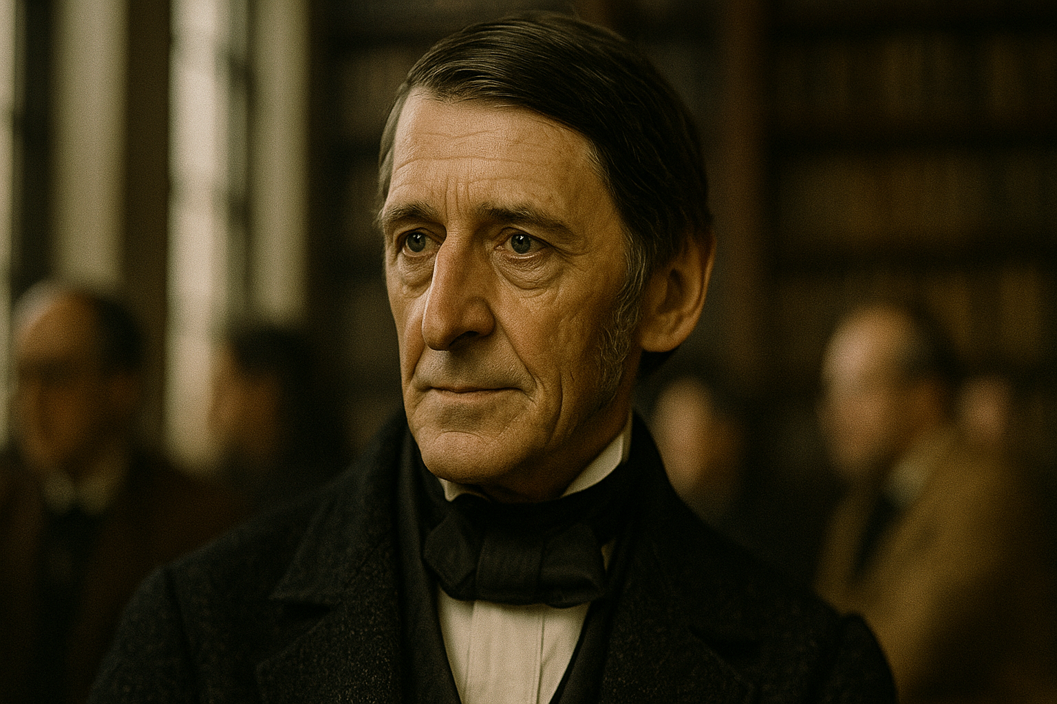 Ralph Waldo Emerson, basé sur le sujet de l'article, et précisant que l'image est imaginaire et non une représentation réelle.