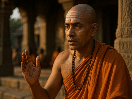 Représentation imaginaire de Shankara, philosophe indien du VIIIe siècle - cette image fictive ne correspond pas au personnage historique réel