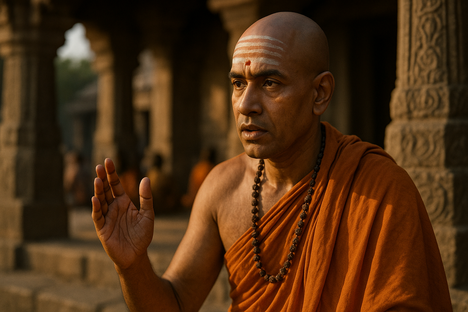 Représentation imaginaire de Shankara, philosophe indien du VIIIe siècle - cette image fictive ne correspond pas au personnage historique réel
