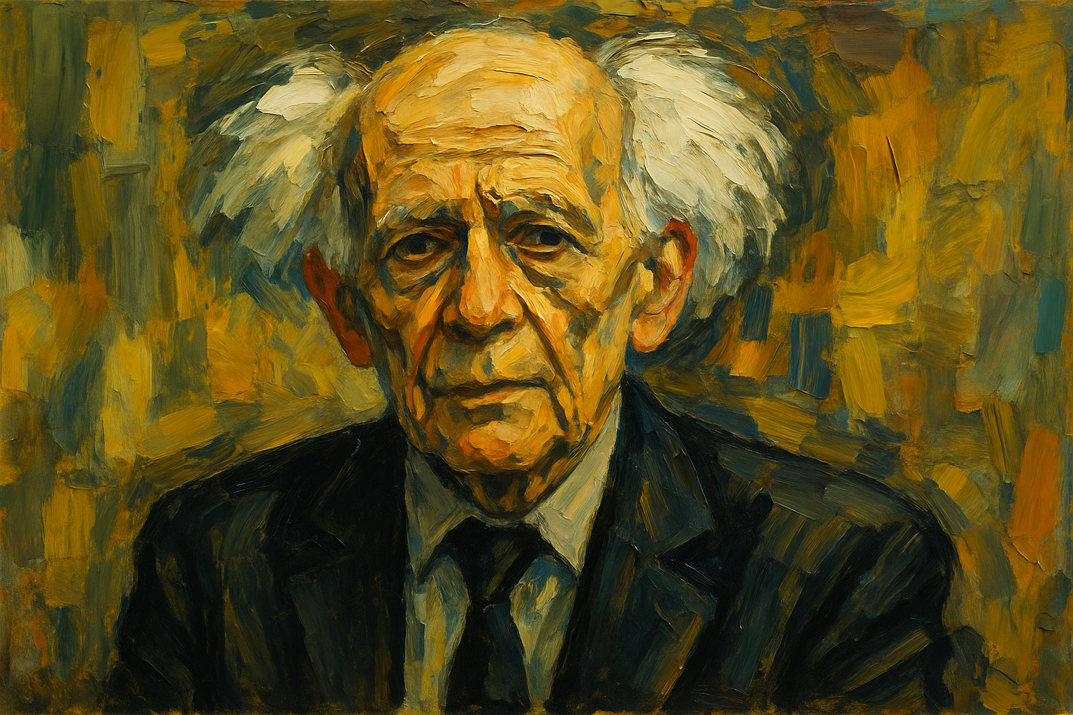 Portrait imaginaire de Zygmunt Bauman, sociologue et philosophe polonais. Cette image fictive ne représente pas réellement le personnage.