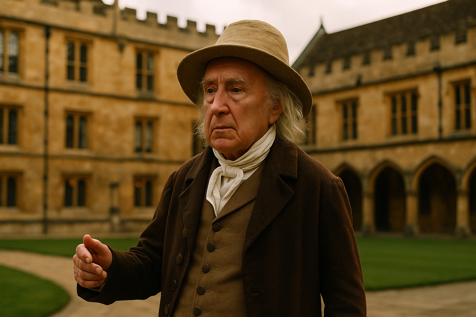 Image fictive et imaginaire de Jeremy Bentham, philosophe britannique du XVIIIᵉ siècle, cette représentation ne correspond pas au personnage historique réel