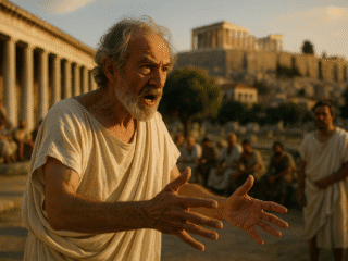 Carnéade de Cyrène (214/213 – 129/128 av. J.-C.) : Le scepticisme académique et la critique de la certitude 66 Image fictive et imaginaire de Carnéade de Cyrène, philosophe sceptique de l'Antiquité - cette représentation artistique ne prétend pas figurer le personnage historique réel