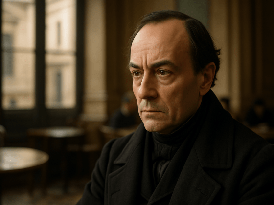 Portrait imaginaire d'Auguste Comte, philosophe français fondateur du positivisme, représentant fictif du penseur du 19e siècle