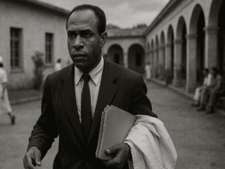 Frantz Fanon (1925-1961) : La décolonisation de l'être 125 Portrait imaginaire de Frantz Fanon, psychiatre et philosophe anticolonialiste martiniquais - cette image fictive ne représente pas le personnage réel