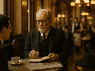 Sigmund Freud (1856-1939) : L'exploration de l'inconscient et la naissance de la psychanalyse 318 portrait imaginaire de sigmund freud