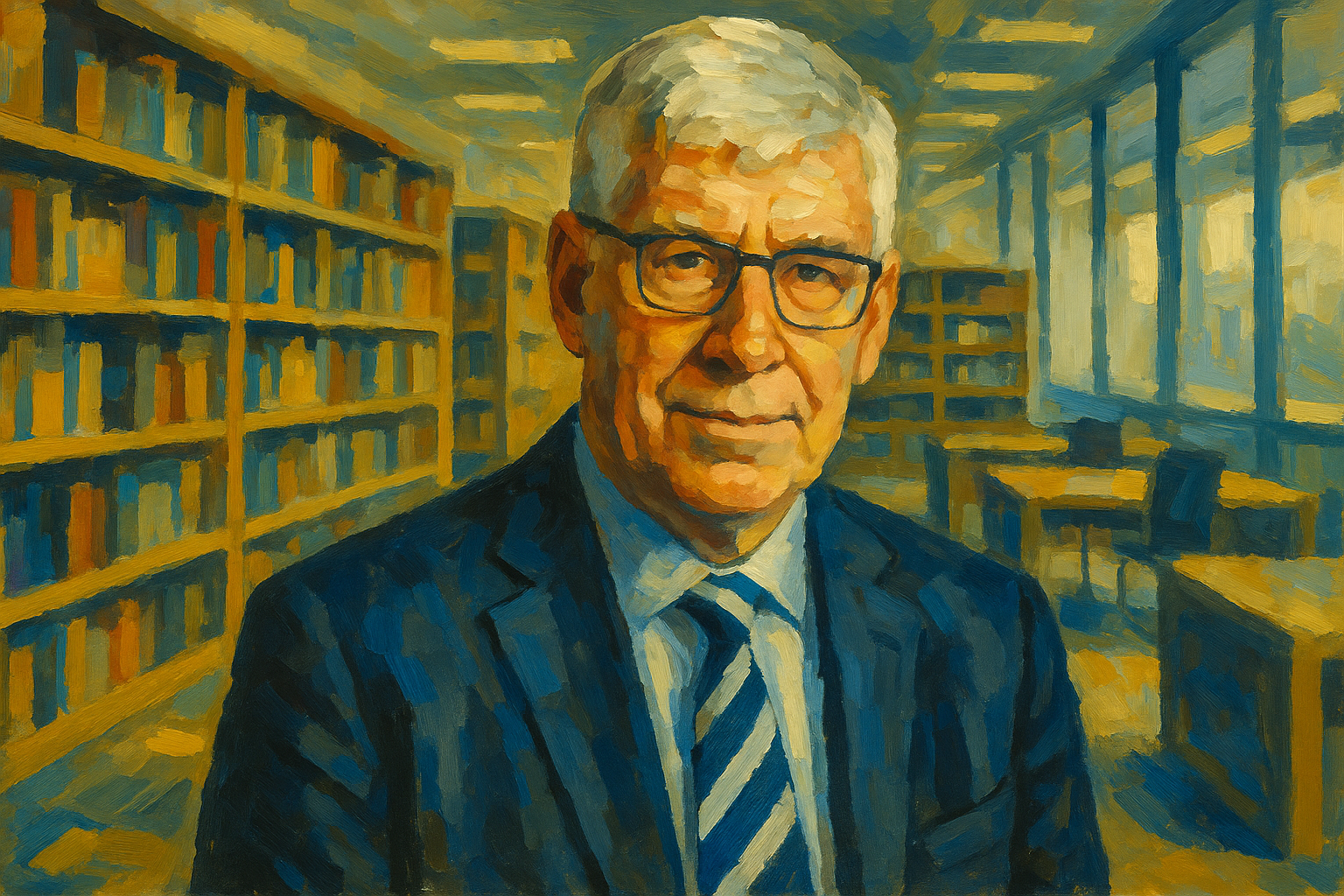 Portrait imaginaire de Jeremy Waldron, philosophe du droit néo-zélandais. Cette image fictive ne représente pas réellement le personnage.