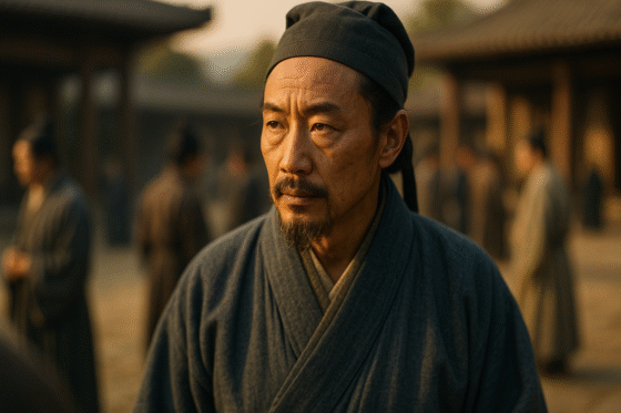 Portrait imaginaire de Mencius, philosophe confucéen chinois du IVe siècle avant J.-C. Cette représentation fictive ne correspond pas à l'apparence réelle du personnage historique.
