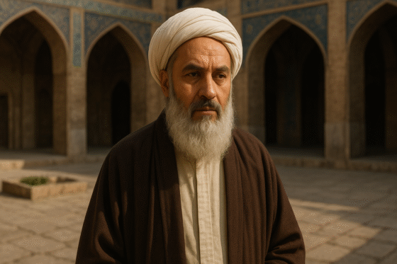 Représentation imaginaire et fictive de Mullā Ṣadrā, philosophe persan du XVIIᵉ siècle - cette image ne représente pas le personnage historique réel