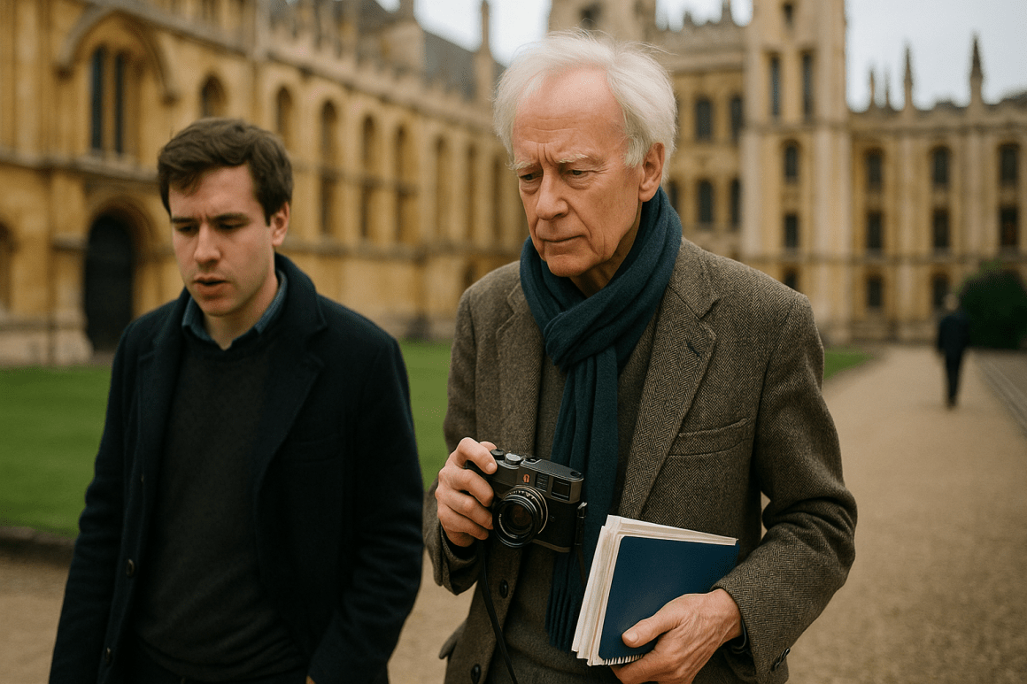 Portrait fictif de Derek Parfit, philosophe britannique, penseur de l'identité personnelle et révolutionnaire de l'éthique contemporaine