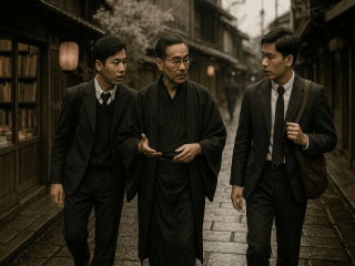 Watsuji Tetsurō (1889-1960) : L'éthique relationnelle et la synthèse entre Orient et Occident 347 Portrait du philosophe japonais Watsuji Tetsurō, théoricien de l'éthique relationnelle et penseur de la synthèse culturelle