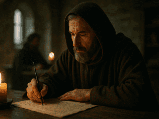 Denys l'Aréopagite (vers 500) : la théologie négative et les hiérarchies célestes 95 Image fictive représentant Denys l'Aréopagite, personnage du VIᵉ siècle dont l'identité réelle demeure inconnue, qui ne correspond pas au disciple historique de saint Paul