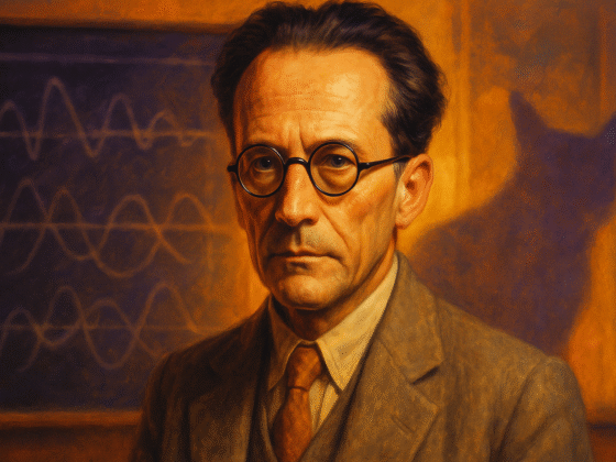 Image fictive représentant Erwin Schrödinger, ne correspondant pas à son apparence réelle, illustrant le physicien et philosophe autrichien