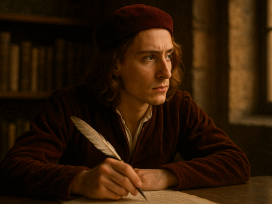 Image fictive représentant Pic de la Mirandole, philosophe de la Renaissance, ne correspondant pas à un portrait historique authentique