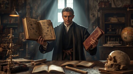 Cornelius Agrippa, philosophe et érudit de la Renaissance, basé sur le sujet de l'article. L'image est imaginaire et non une représentation réelle.