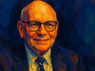 Israel Scheffler (1923–2014) : philosophie analytique de la science et de l'éducation 171 Image fictive représentant Israel Scheffler dans un contexte universitaire ; cette illustration imaginaire ne représente pas le philosophe réel