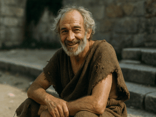 Monime de Syracuse (IVᵉ-IIIᵉ siècle av. J.-C.) : l'esclave qui choisit la philosophie 254 Image fictive et imaginaire de Monime de Syracuse, philosophe cynique, ne représentant pas le personnage historique réel