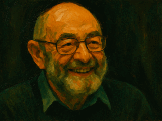 Morris Halle (1923–2018) : phonologie générative et traits distinctifs 257 Image fictive et imaginaire de Morris Halle, ne représentant pas le linguiste américain d'origine lettone réel.