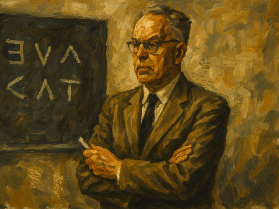 Image fictive représentant Rudolf Carnap, philosophe du 20ᵉ siècle – cette représentation imaginaire ne correspond pas au philosophe réel