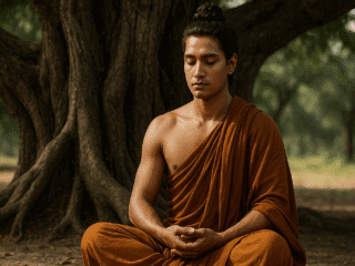 Siddhārtha Gautama (563–483 av. J.-C.) : la voie vers l'extinction de la souffrance 316 Image fictive imaginaire de Siddhārtha Gautama, qui ne représente pas le personnage historique réel