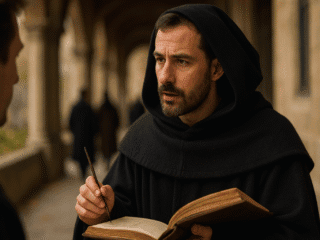 Siger de Brabant (vers 1240–1284) : la séparation de la philosophie et de la théologie 317 Image fictive représentant Siger de Brabant, philosophe médiéval, ne correspondant pas à un portrait historique réel du personnage