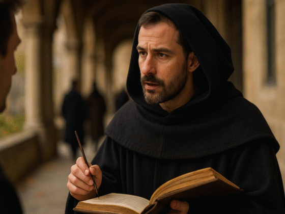 Image fictive représentant Siger de Brabant, philosophe médiéval, ne correspondant pas à un portrait historique réel du personnage