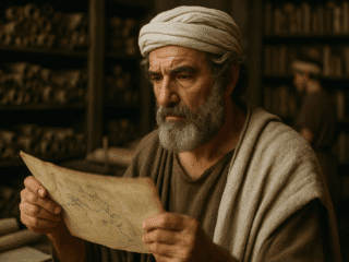 Strabon (vers 64 av. J.-C. – après 23 apr. J.-C.) : cartographier le monde romain 324 Image fictive représentant Strabon, géographe et historien grec du tournant de l'ère chrétienne, qui ne correspond pas au personnage historique réel