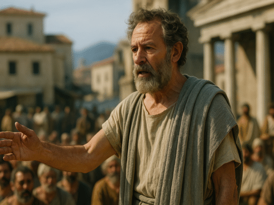 Représentation fictive et imaginaire du philosophe pythagoricien Xouthos, qui ne le représente pas réellement.