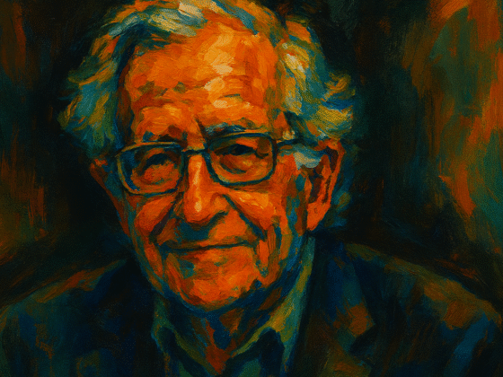 Noam Chomsky (1928–) : linguistique générative, critique des médias et engagement politique 9 Image fictive et imaginaire de Noam Chomsky, ne représentant pas le philosophe et linguiste américain réel.